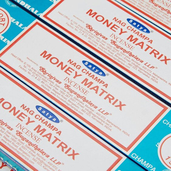 Satya Money Matrix Incense Sticks, 12 x 15g Packs
