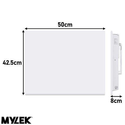 MYLEK Wall Mounted Slimline White Panel Heater 1000w Daily and Weekly Timer, Digital Thermostat