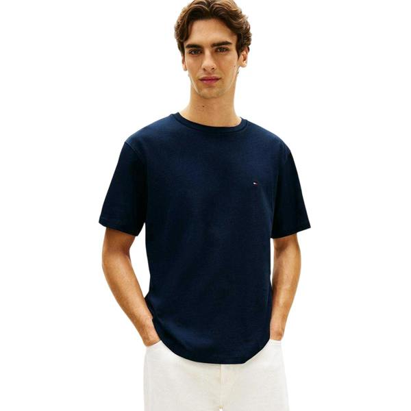 Tommy Hilfiger Mens Flag Jersey Embroidered T-Shirt - Navy - 