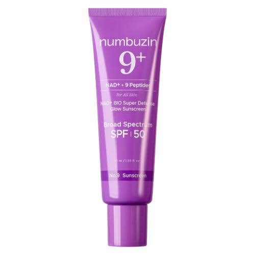 numbuzin No.9 NAD+ Peptides Dewy Sun Essence – SPF 50+ PA++++ sunscreen with NAD+ cellular repair and Peptides available at Atelier De Glow UK.