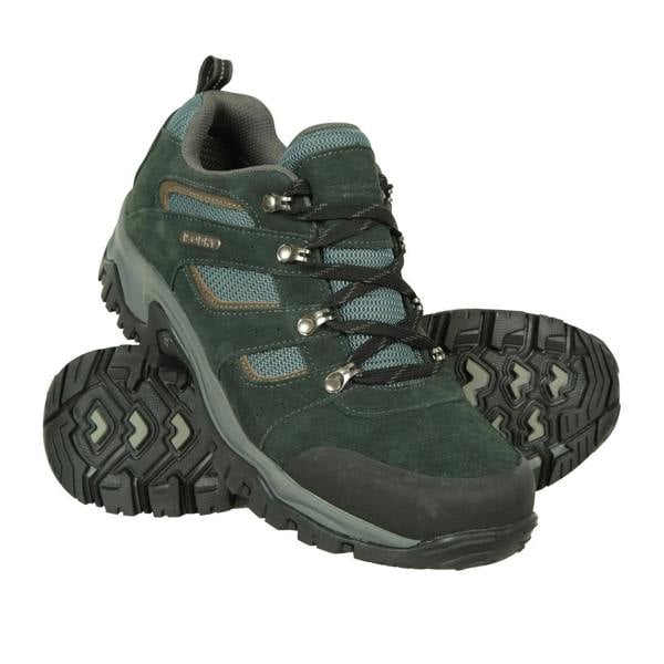 Mountain Warehouse Mens Voyage Suede Waterproof Walking Shoes - Black - 