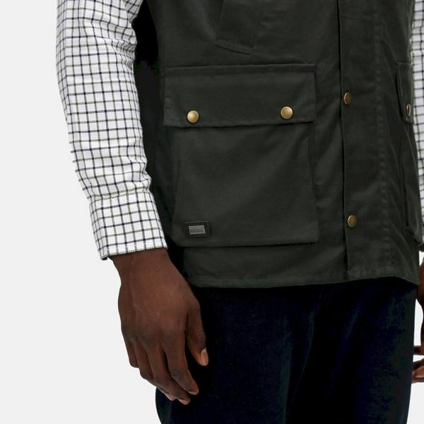 Regatta Professional Mens Waxed Body Warmer - Dark Khaki - 