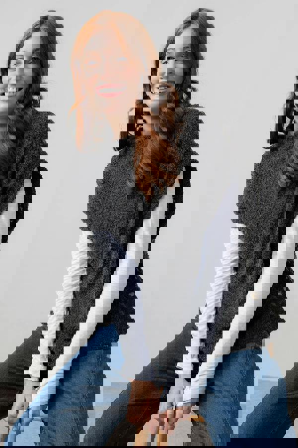 Lily & Me Tabitha Boucle Knit Tank Charcoal