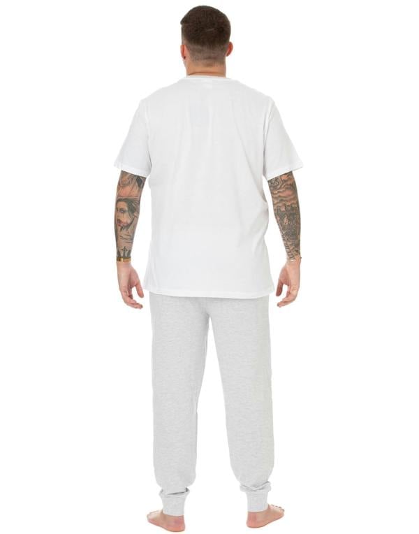 Looney Tunes Mens White Short Sleeve Long Leg Pyjama Set