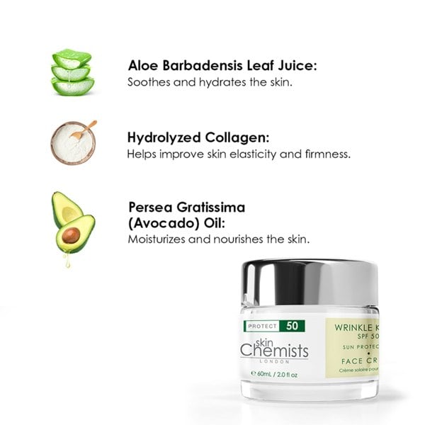 skinChemists Wrinkle Killer Sun Protection Day Moisturiser SPF 50 60ml