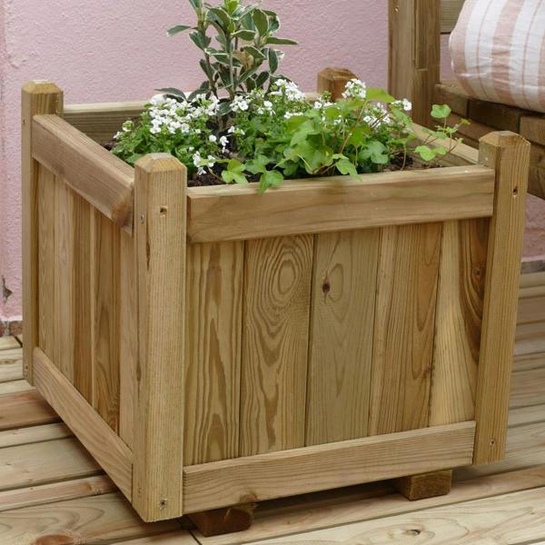 Cerland Vendome Square Planter 46cm x 46cm 52L Classic Square Wooden Planter