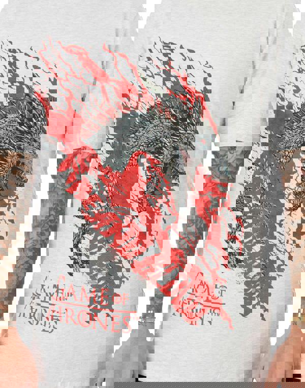 Game of Thrones Mens White Dragon Graphic Short Sleeve Long Leg Pyjama Set