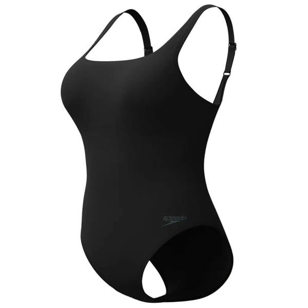 Black Speedo Contour Eclipse Swimsuit with low-cut back