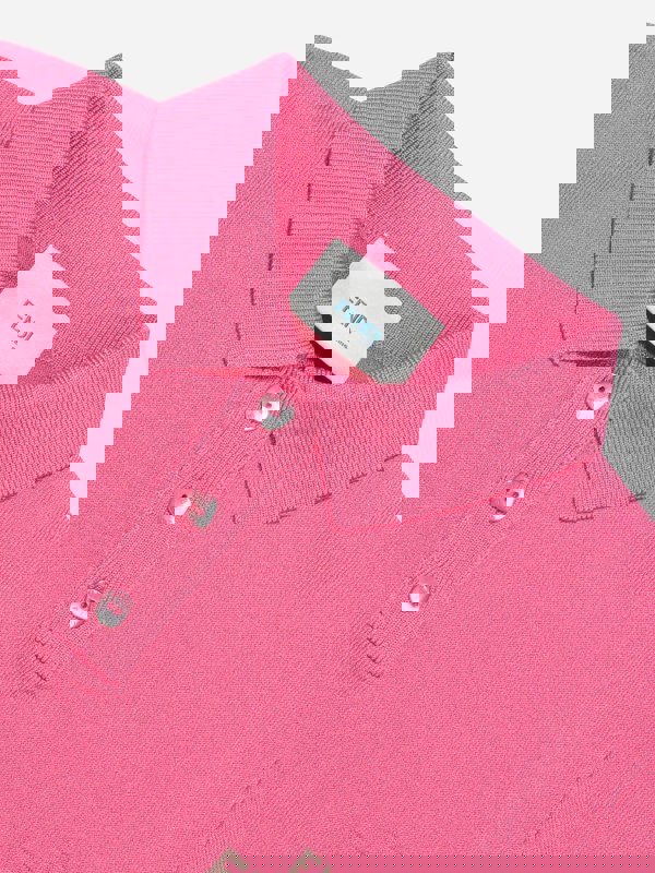 Fendi Kids Fendi Girls Cropped Logo Polo Shirt in Pink