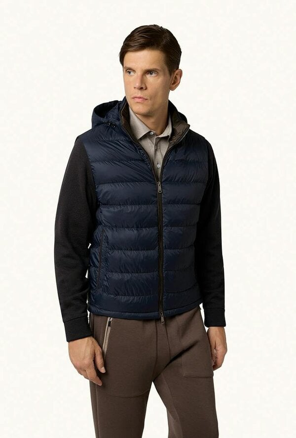 Paul & Shark Ultralight Down Jacket with Removable Wool Sleeves