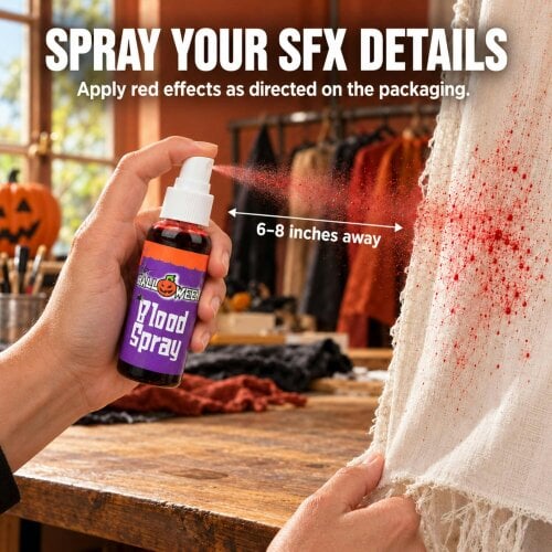 Shatchi Blood Spray 10 Pack Fake Blood Spray for Halloween Costumes, SFX and Theatrical Makeup