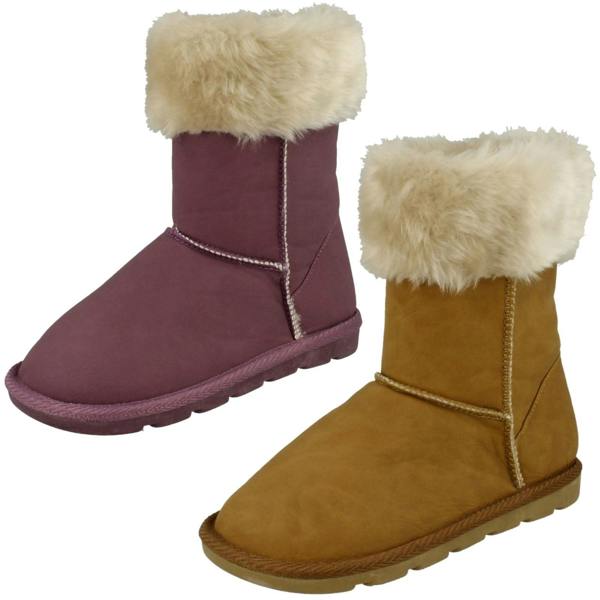 Spot On Girls Spot On Faux Fur Trim Casual Boots