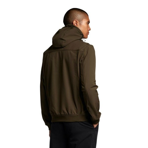 Lyle & Scott Branded Logo Hooded Softshell Jacket - Olive