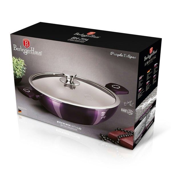 Berlinger Haus Wok with lid, 30 cm Berlinger Haus BH7114 Purple