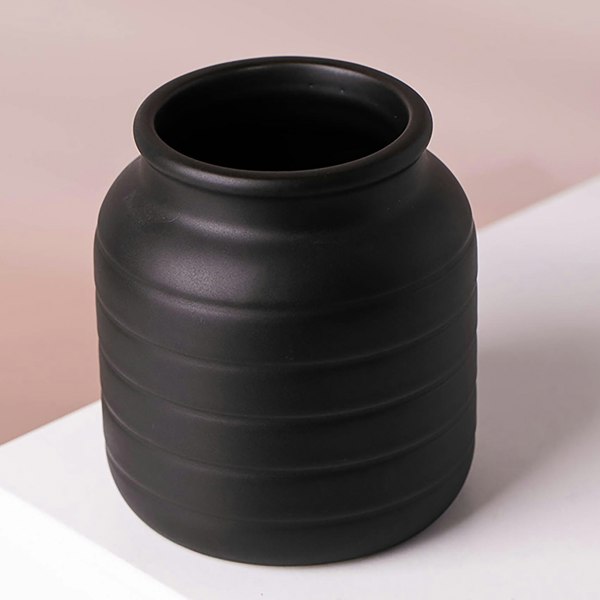 Leaf Black Vase Planter 13 x 13 x 14cm