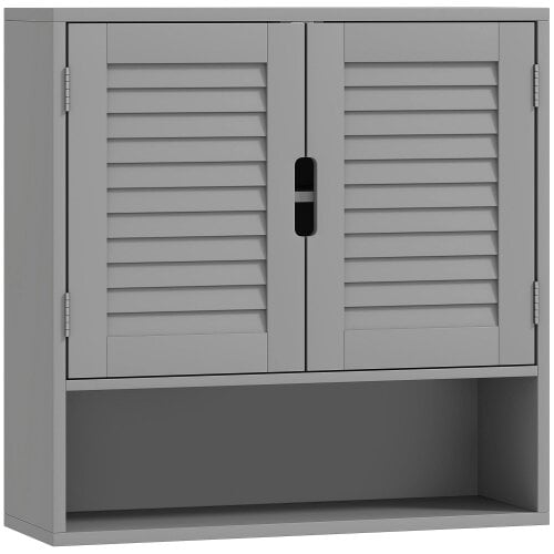 Wyld Haus Zilikane Wall Mounted Bathroom Storage Cabinet With Adjustable Shelves Grey 60 x 20 x 60cm