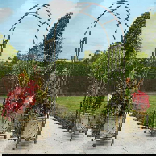 Gr8 Garden Metal Garden Patio Arch With Planters Rose Arbour Archway Climbing Plant Trellis