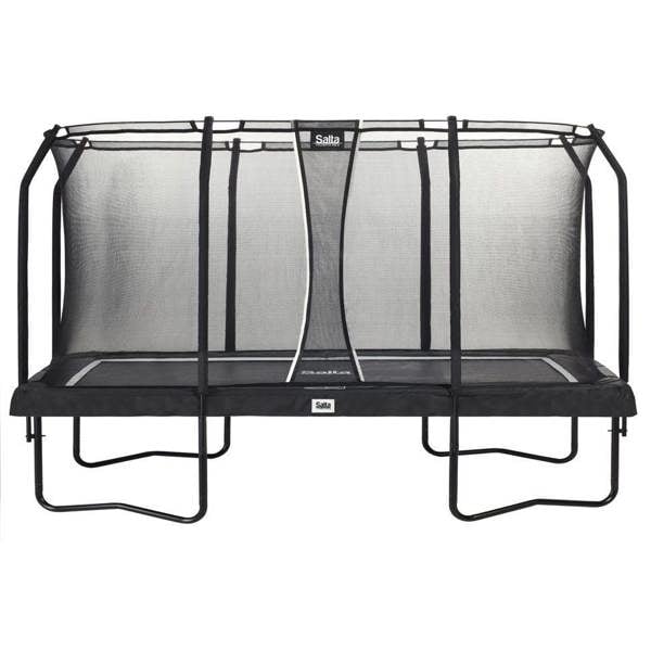 13ft x 8ft Salta Black Rectangular Premium Edition Trampoline with Enclosure