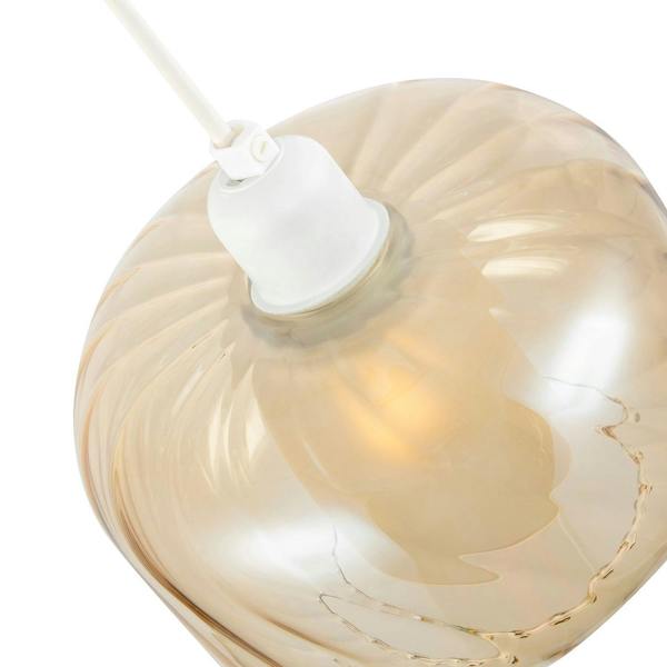 Amber Champagne Pendant Light Shade with Rippled Rim and Inner Shade Image 3