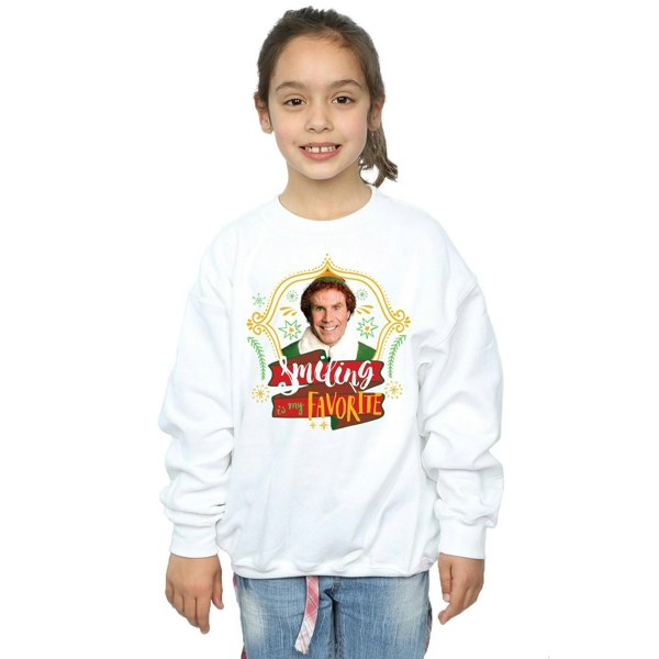 Elf Girls Buddy Smiling Sweatshirt - White