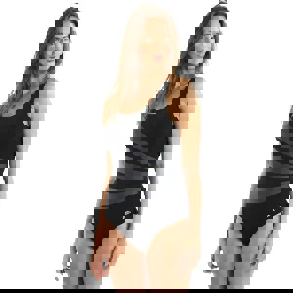 Black Zoggs Sandon Scoopback one-piece swimsuit with mesh panel