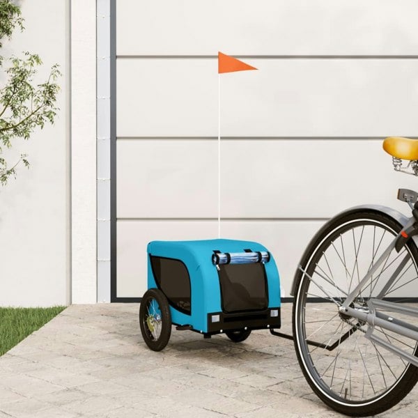 Berkfield Dog Bike Trailer Blue and Black Oxford Fabric and Iron