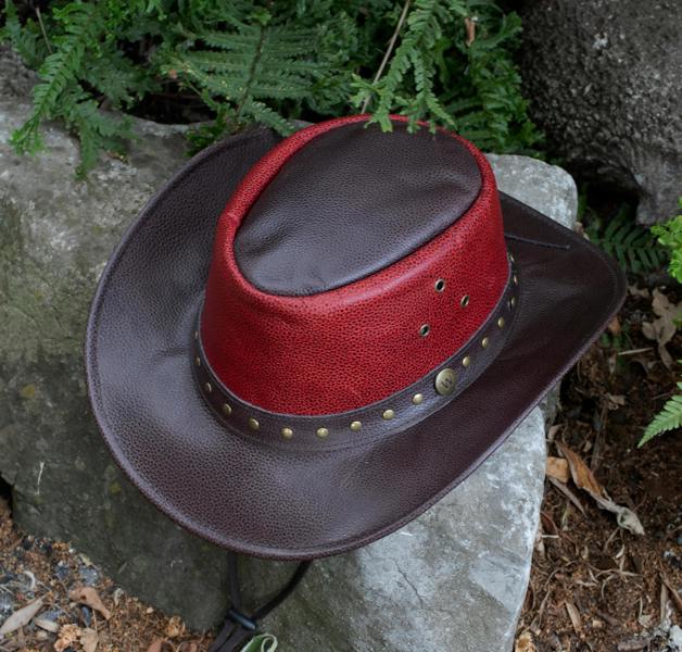 Wombat Leather The Waratah Premium Leather Cowboy Hat