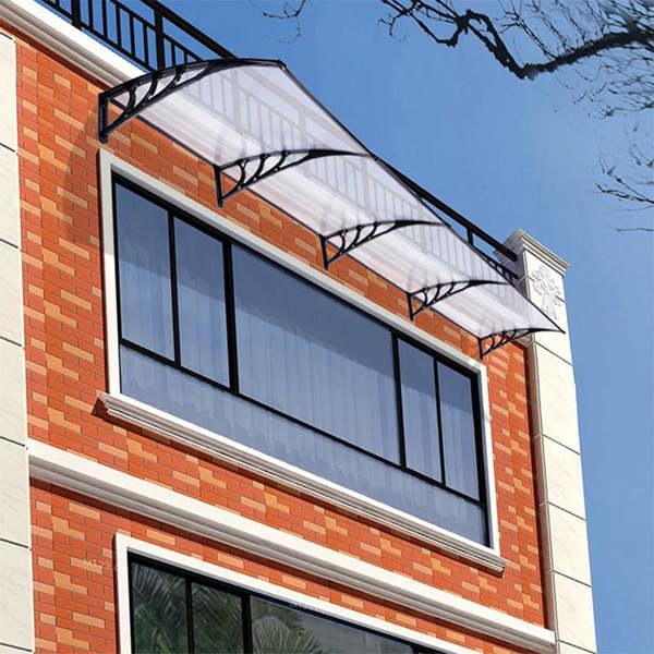 Living and Home 2.7m W x 1m D Window Door Canopy Awning with Brackets