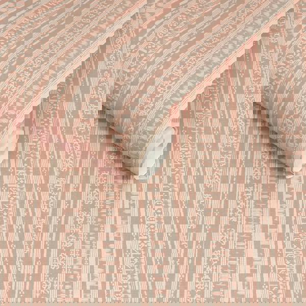 Joules Decorative Stripe Wallpaper | Pink