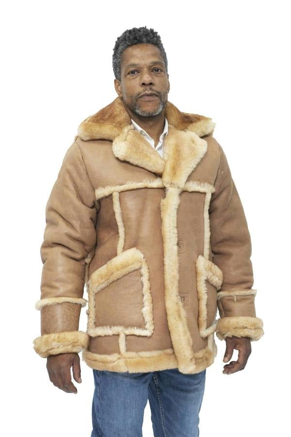Infinity Leather Mens Designer Winter Sheepskin Fur Coat-Leominster