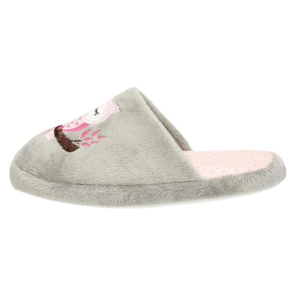 Spot On Ladies Spot On Owl Print Mule Slipper