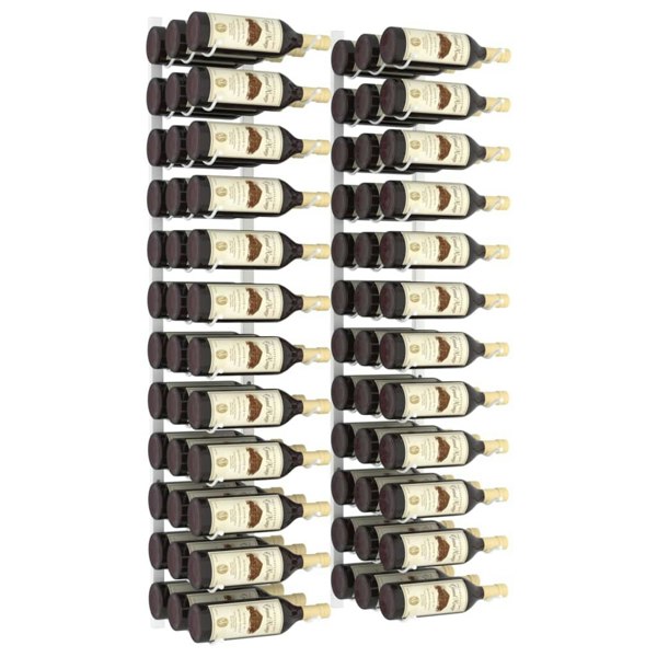Berkfield Wall Mounted Wine Rack for 36 Bottles 2 pcs White Iron