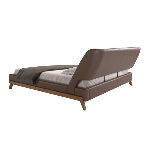 Angel Cerdá Chocolate Brown Leatherette Bed 7159