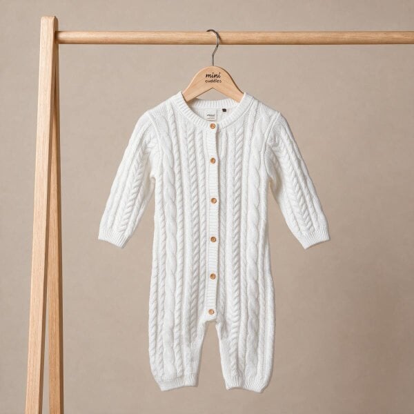 Mini Cuddles Solid Romper (White)
