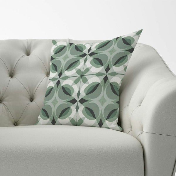 Warren Reed Geometric Green Grey Cushions