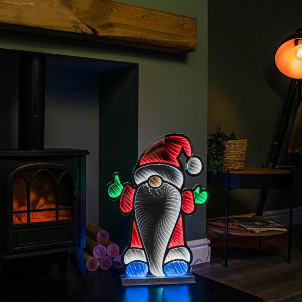 Samuel Alexander 60cm Infinity Christmas Santa on Metal Base with Multi-Coloured LEDs
