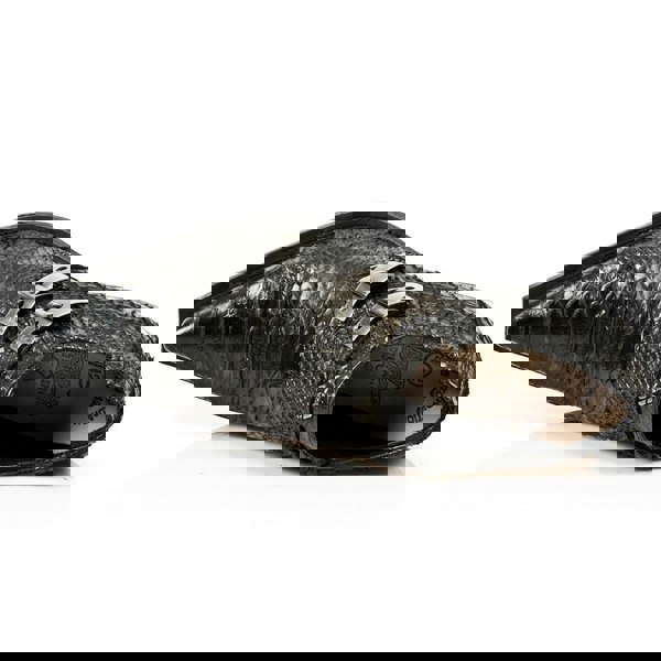 New Rock 7934-S2 Embossed Python Black Leather Buckle West Steel Heel Shoes Boot