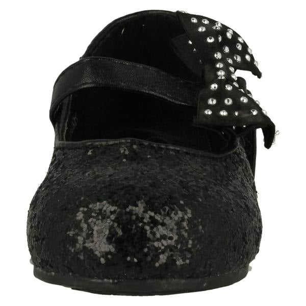 Spot On Girls Spot On Glitter Bow Detail Party Flats