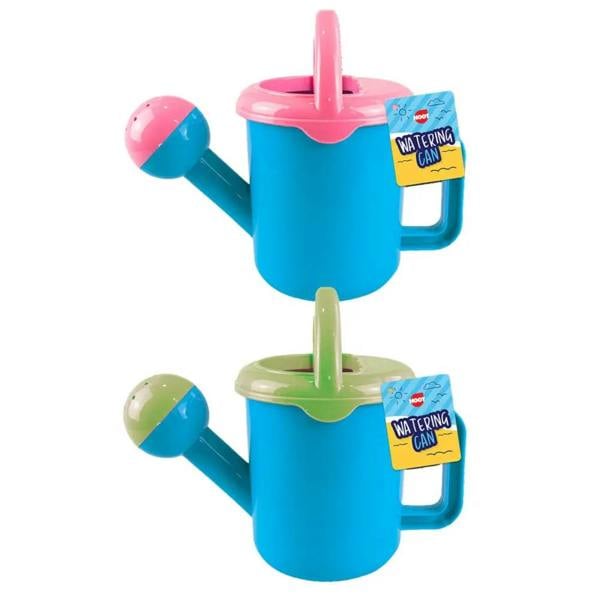 Cute blue Hydrokidz children’s watering can toy with pink green accents for fine motor skills