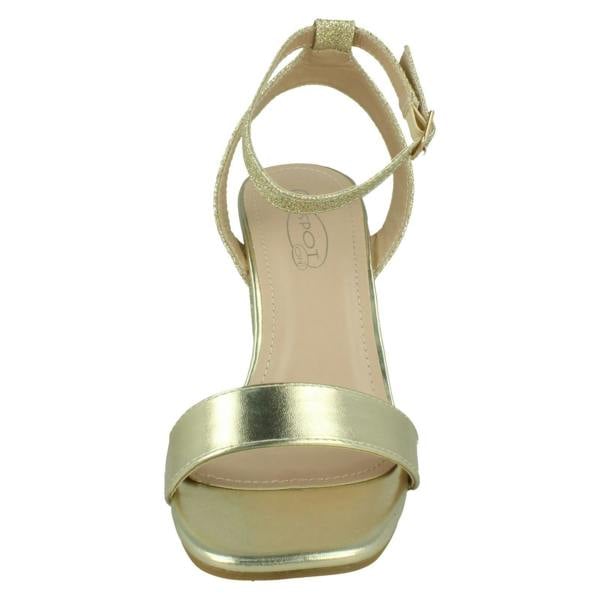 Spot On Ladies Spot On High Heel Sandal with Buckle Ankle Strap F12044