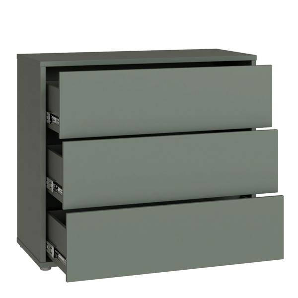 Alice Springs 3 Drawer Chest With Push-to-Open in Sage Green