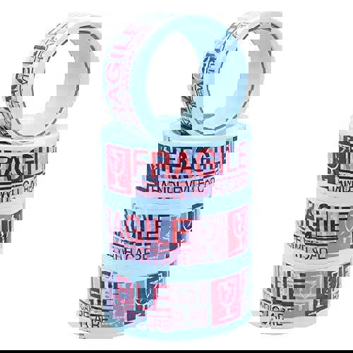 KAV - Fragile packing tape Super Strong & Low Noise Fragile Tape for Boxes & packing Heavy Duty Packaging Tape, Tape Pack - 48mm x 66m - Pack of 6