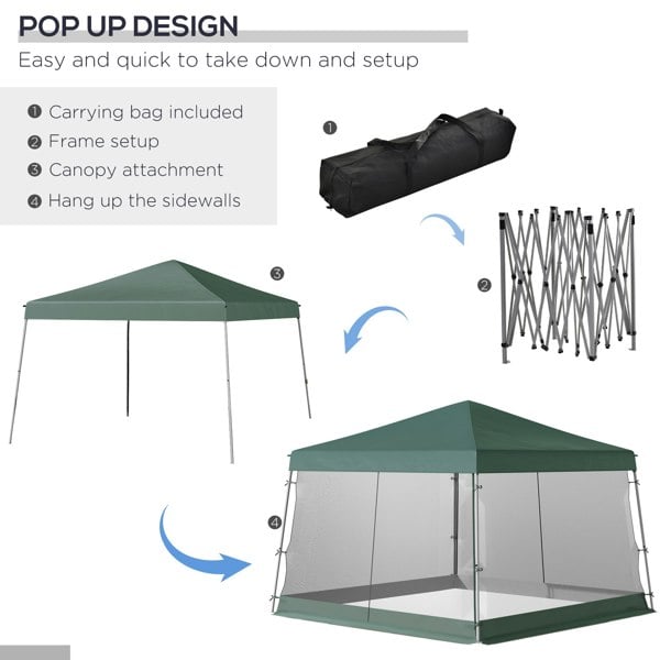 Pop up Canopy With Inclined Legs
