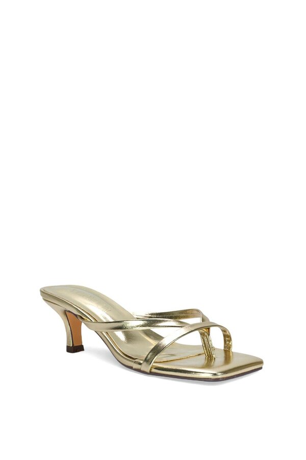 XY LONDON Kitten Heel Sandal Mules With Toe Post