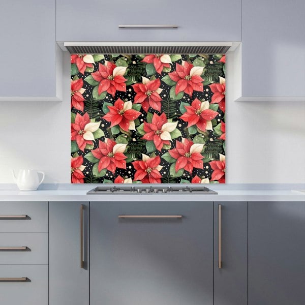 Warren Reed - Designer Poinsettia, Watercolor Style Kitchen Splashback