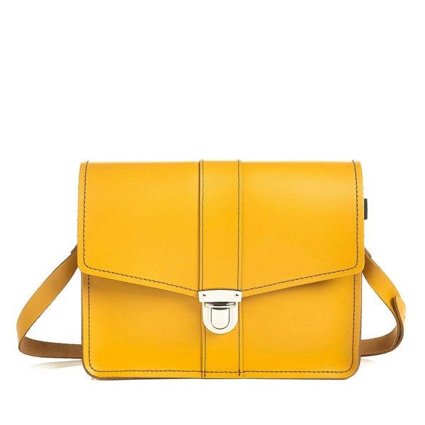 Zatchels Leather Shoulder Bag - Yellow Ochre