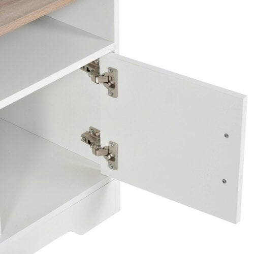 Wyld Haus Tadori 105cm Vile Wooden White Modern TV Console 2 Doors and Open Shelves