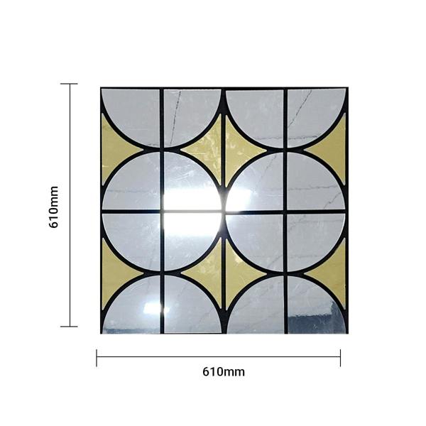 Britwall Decorative Acoustic Wall Panel PET + MDF Pack of 4 – Modern Grid Glass Design