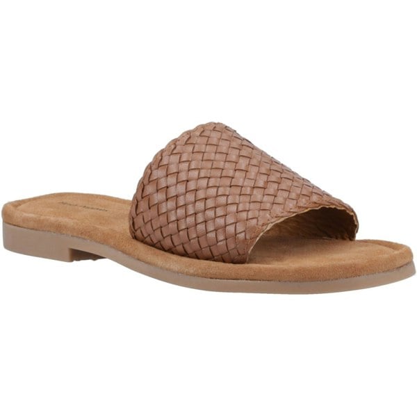 Hush Puppies Hetty Slide Leather Women's Tan Sandals