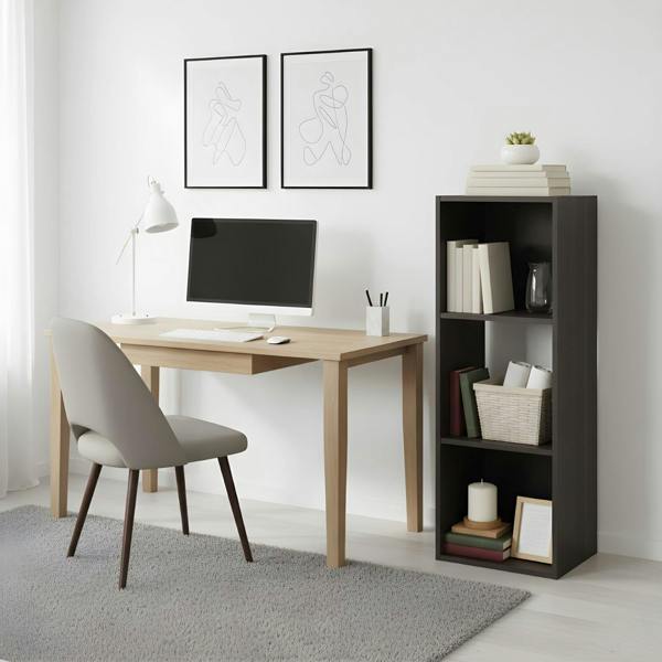 WALPLUS Minimalist Pelli Cubic Storage Cabinet, 3x1, Espresso for Small Spaces